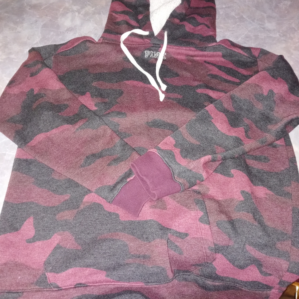 Pink Victoria Secret Red Camo Bling Pullover